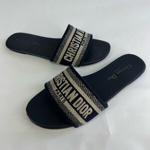 Christian Dior Navy Blue Dway Slide Size 42